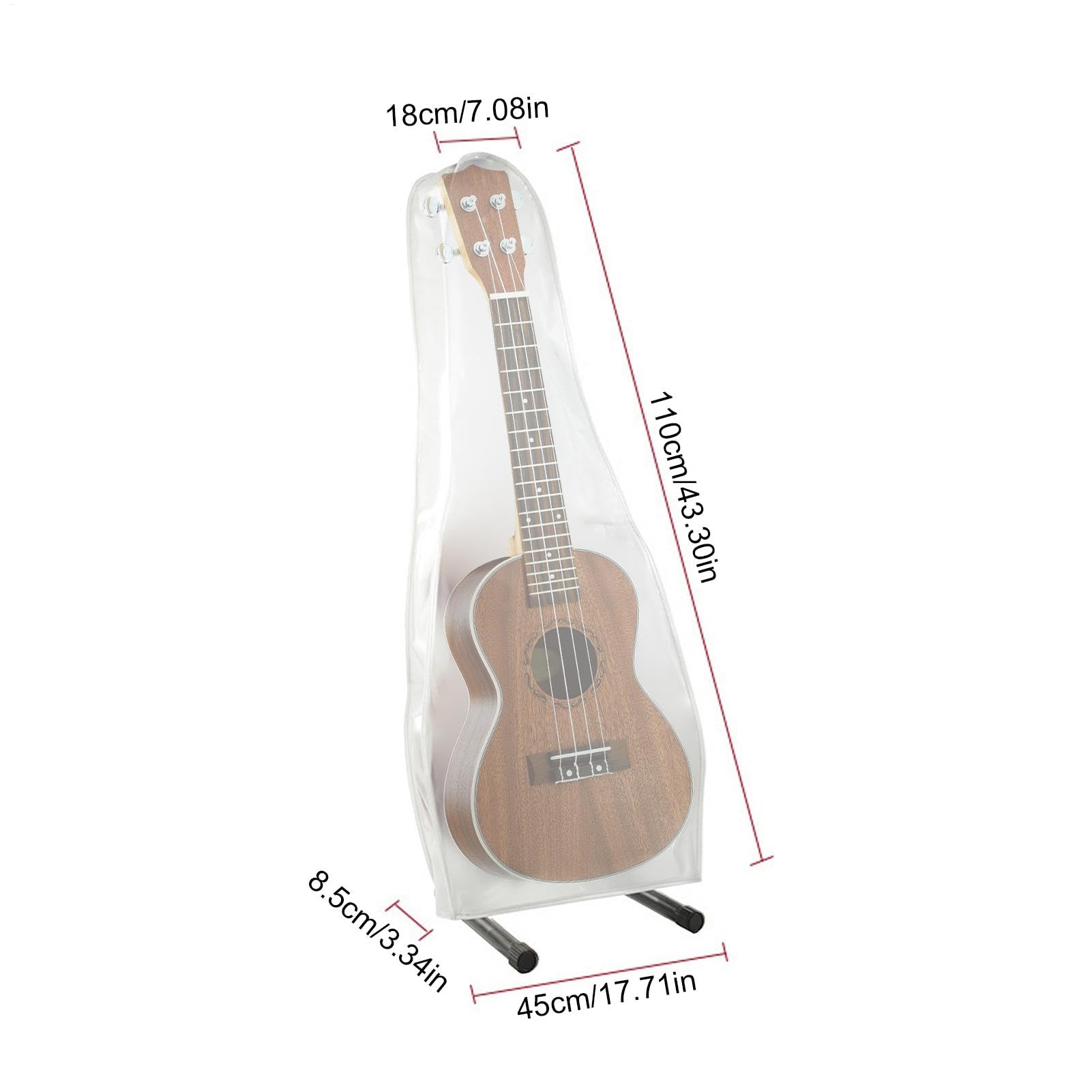 Gitarren-Staubhülle - Transparent Gitarrengehäuse, transparente matte Instrumentenhülle | Waschbare Staubschutzhülle Gitarrentasche, passt auf Akustikgitarrenhülle Vielseitige silberfarbene
