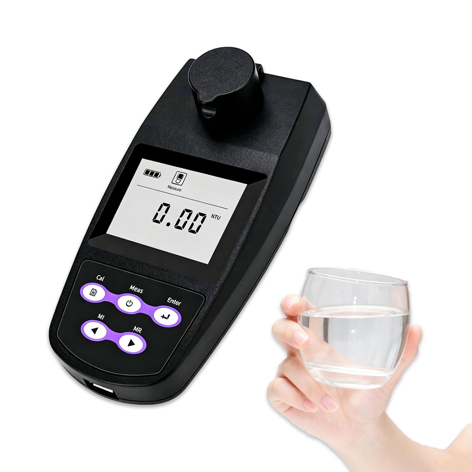 WTRYRN Water Turbidity Analyzer, TB100 Turbidity Meter, Adjustable Parameters, Vials & Lint Cloth Included, Data Storage, Water Plant & Lab Research