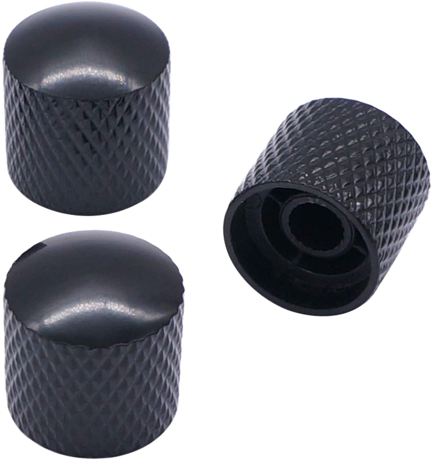 Boutons de commande de volume en métal noir de 6mm pour guitare électrique et basse KLVN