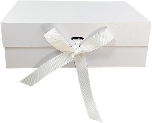 Miniatura 5 de Graduation gift box,White Gift Box with Ribbon, 9.5 x 6.5 x 3 Inch Gift Box with Lid for Presents, Foldable Gift Box with Magnetic Closurer Lid,