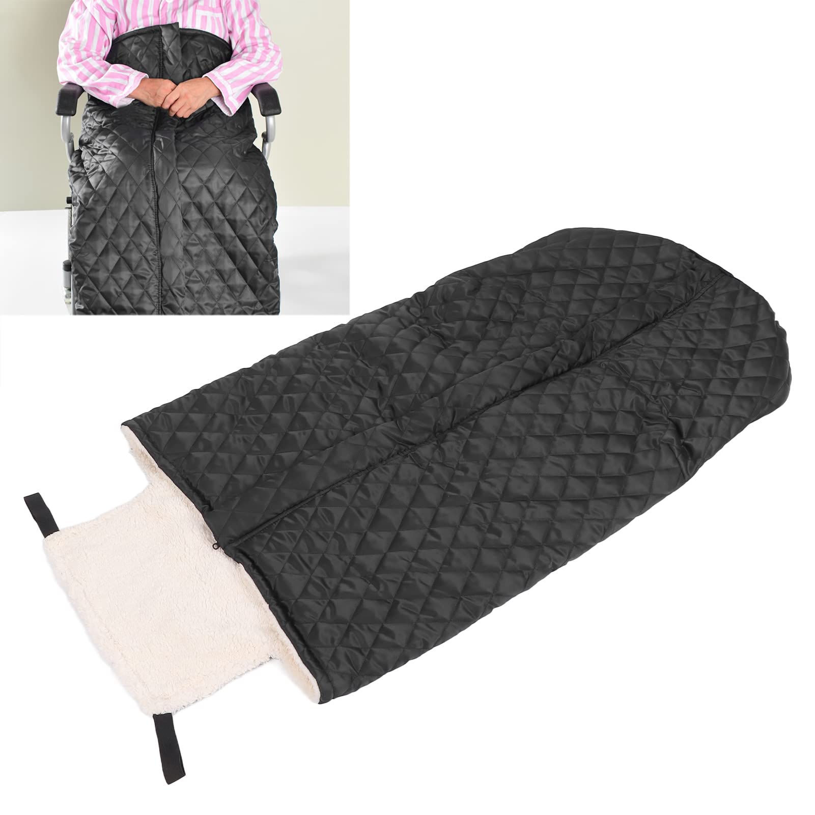 Fundas Cálidas para Sillas de Ruedas, Diseño de Cuadros Más Vellón y Personas Mayores Gruesas Manta para Silla de Ruedas, para Calidez En Silla De Ruedas(Negro)