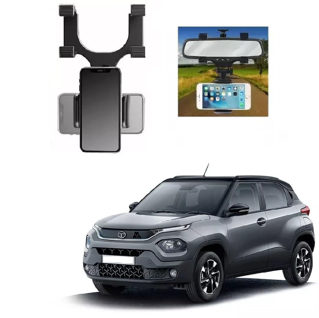 Car Universal 360° Multifunctional Rearview Mirror Phone Holder Suitable for Tata Punch-image-20