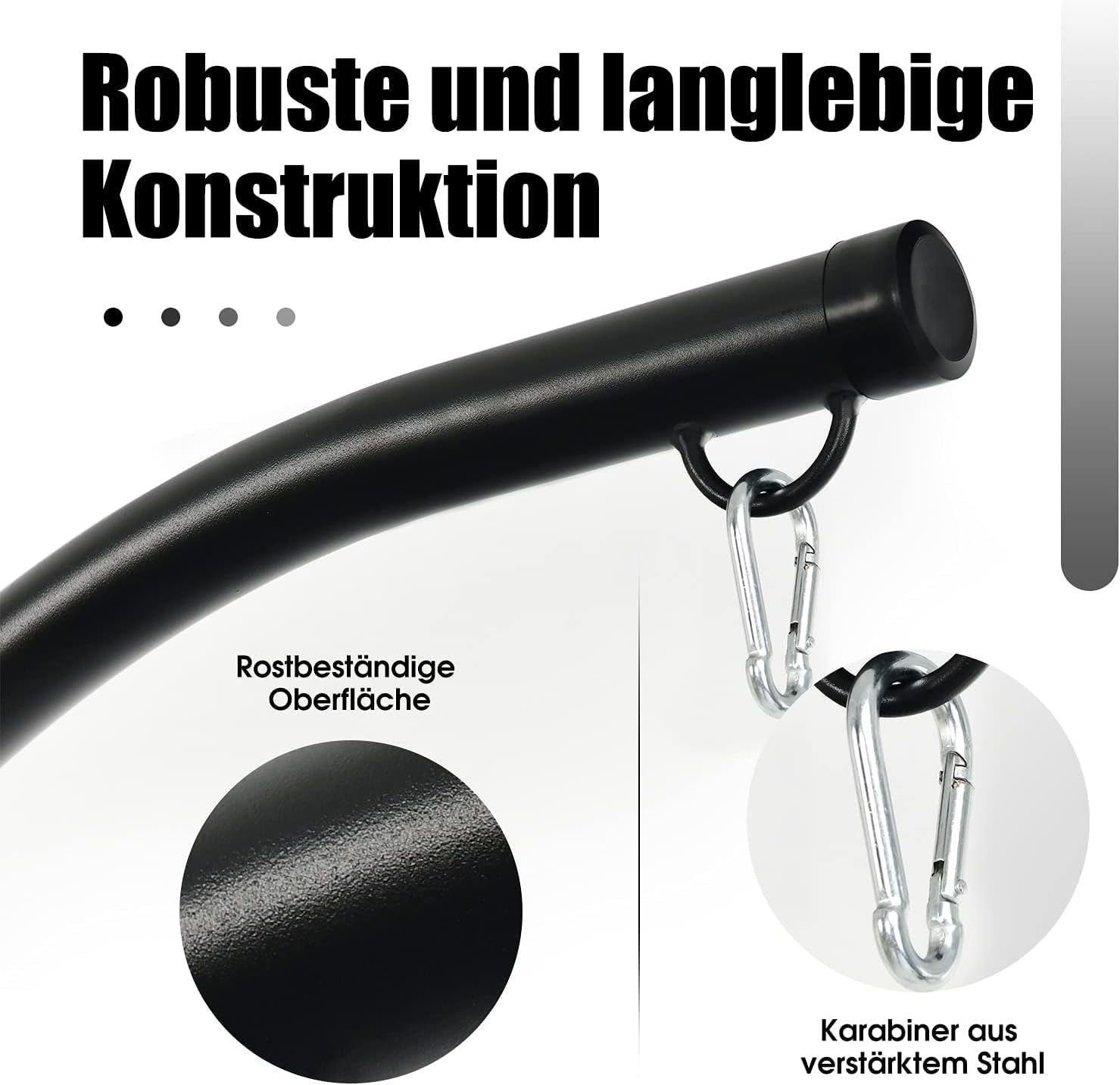 FANTASK 207 cm stelaż do fotela wiszącego, obciążenie do 150 kg, stelaż z metalu, stojak na fotel wiszący/fotel wiszący