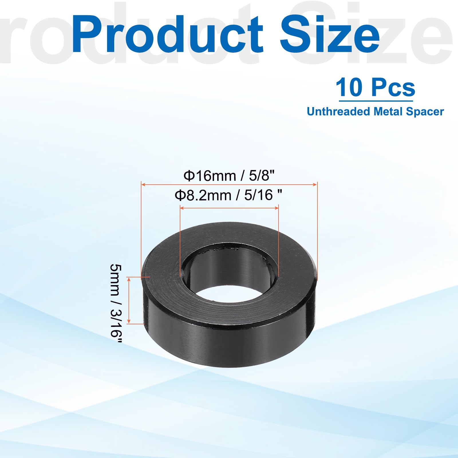 PATIKIL 10pcs M8 Aluminium Spacers, 5/16" ID x 5/8" OD Round Standoff Spacer - Image 2