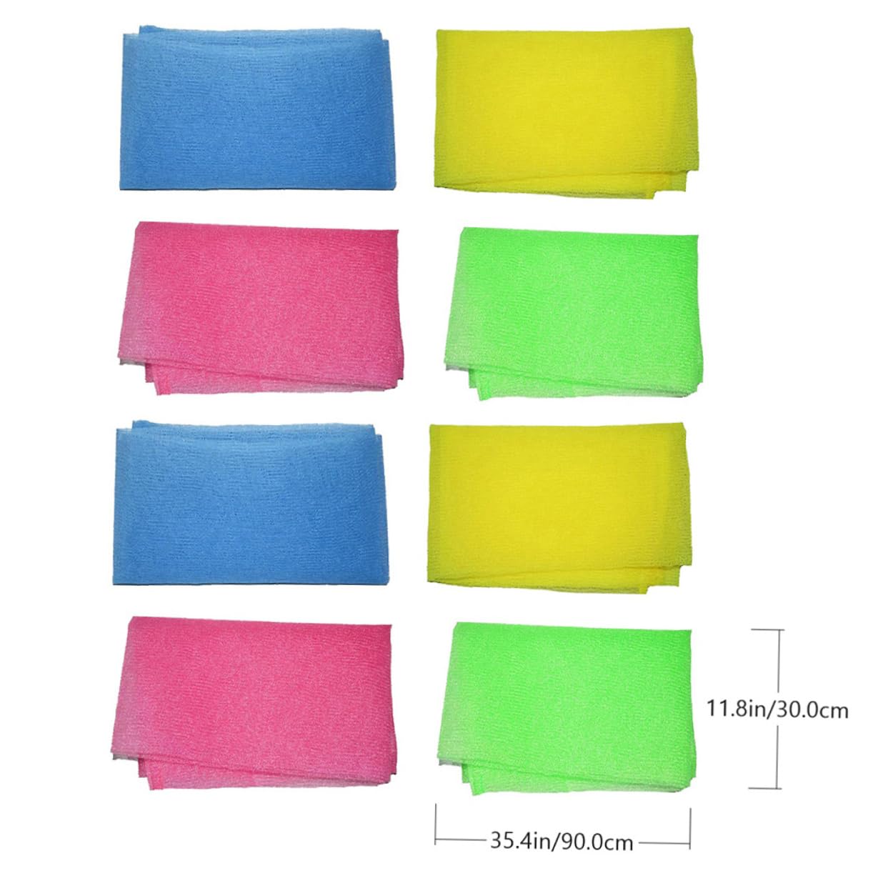 VALICLUD 8pcs Bath Towels Exfoliating Towels for Body Cleaning Yellow Green Blue Pink Durable Back Scrubber Cloth for Adults for Daily Use and Replacement