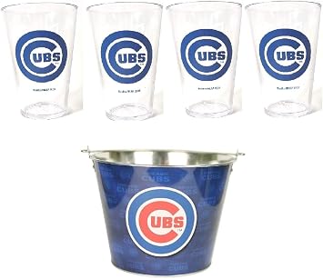 MLB Tailgate Set - Ice Bucket and 4 Cups - Chicago Cubs