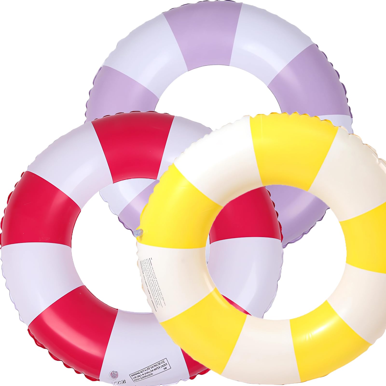 Swimming Ring Adult Retro Style Inflatable Swimming Hoop Funny Pool Float Toy Swimming Pool Float (Red + Yellow + Purple) — image 1