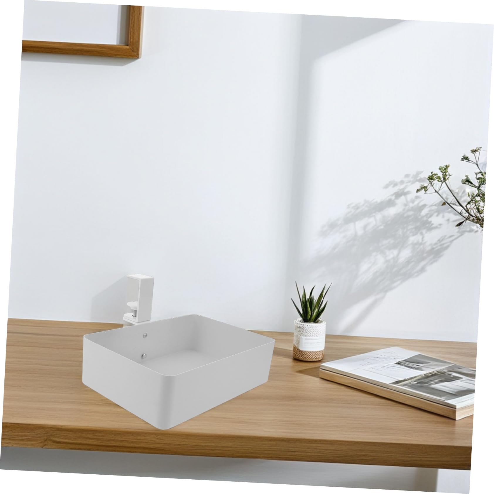 Cestino Portaoggetti in Metallo Sottile per Ripiano Sotto la Scrivania Organizer Contenitore da Cucina e Bagno Cestino Appeso per Piccoli Spazi
