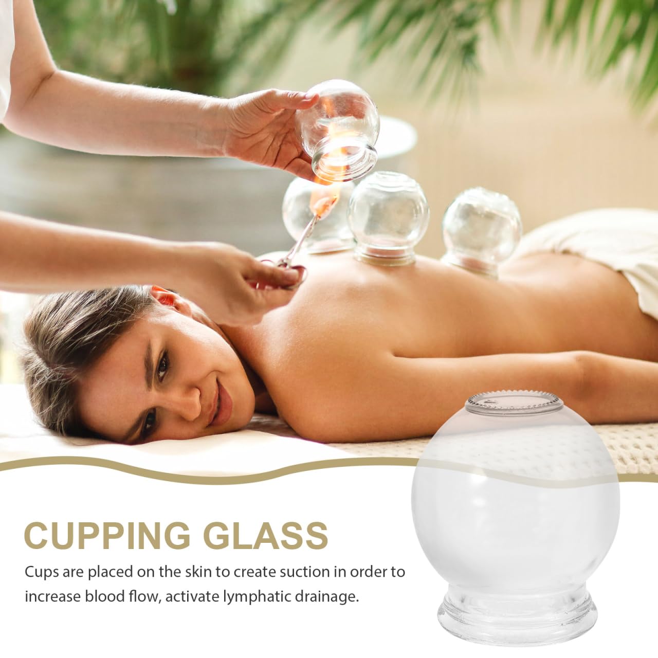 Ensemble De Thérapie Par Ventouses En Verre 6 Pièces Tasses De Massage Sous Vide Pour Stimulation Musculaire Et 2.76 Pouces