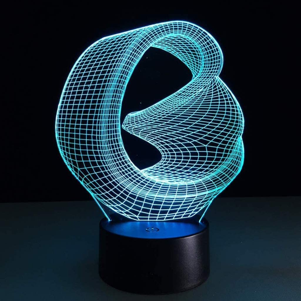 Lampe de bureau visuelle 3D pour décoration de chambre à coucher 7 couleurs changeantes