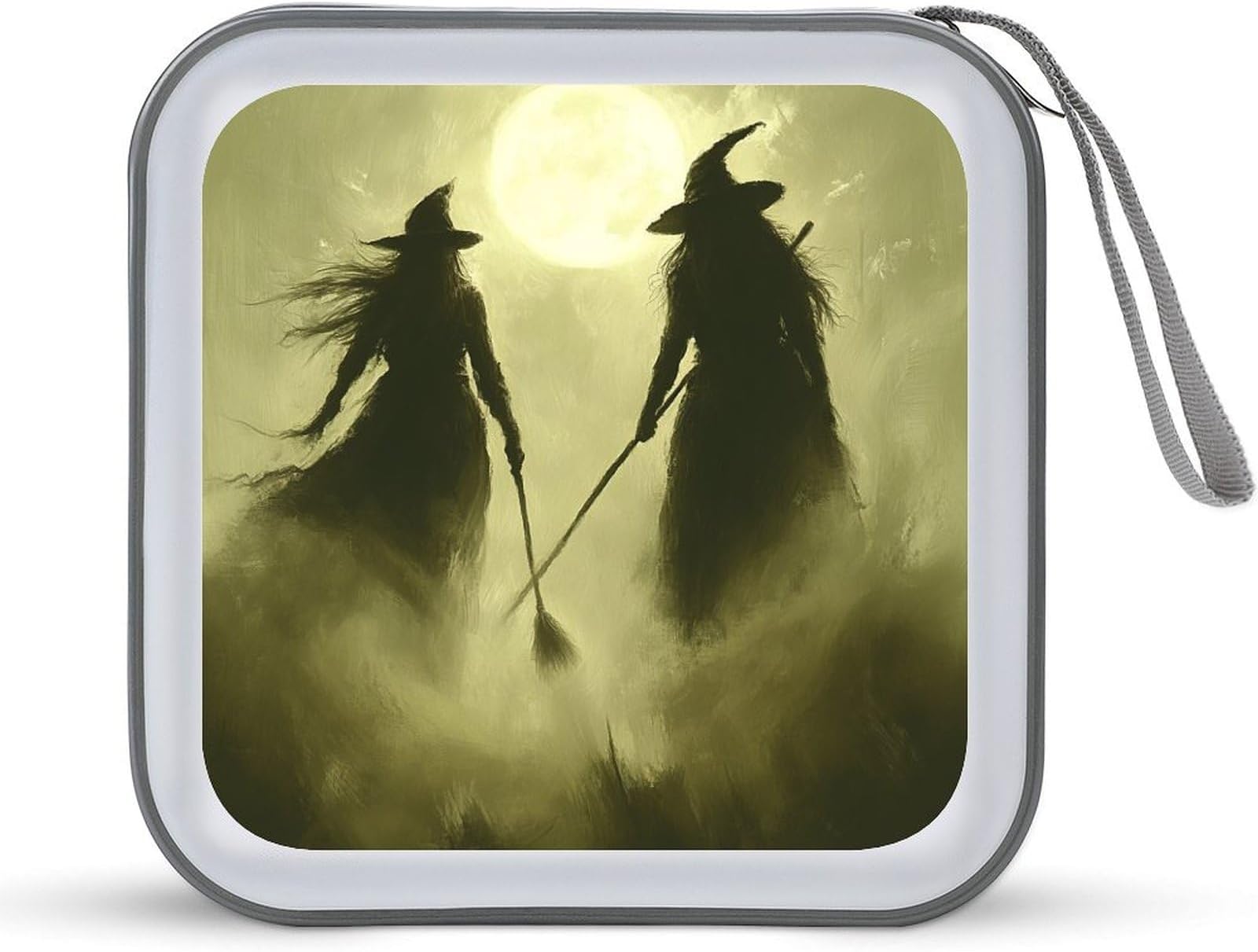 CD Case, 40 Capacity CD/DVD Storage Case, Portable DVD Hard Plastic Case Holder, CD Organizer book Disc Cases Storage Binder for Car Home Office Travel - Halloween Witch