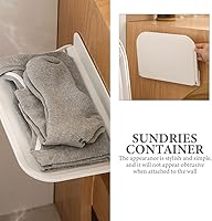 Vista 5 de Cabilock Estante de pared plegable Estante de almacenamiento flotante Montaje adhesivo Almacenamiento en el hogar Blanco Fuerte Carga Rodamiento