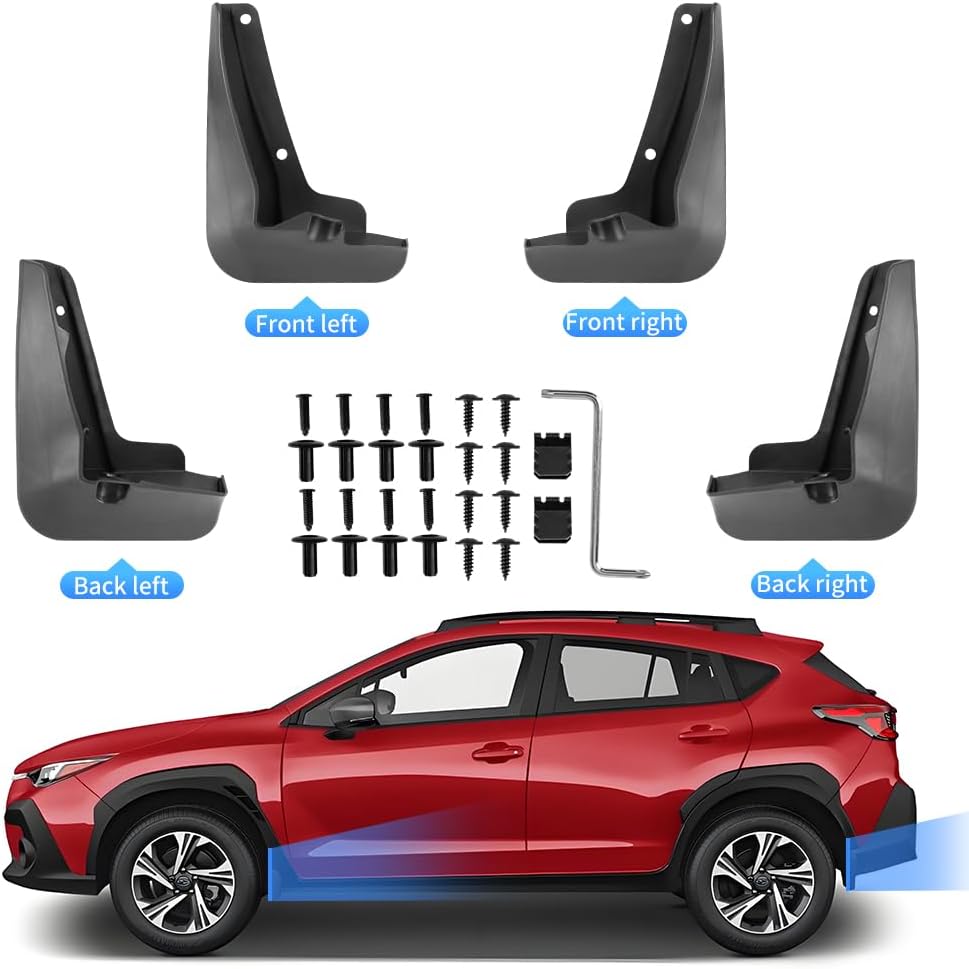 Car Mud Flaps Splash Guards Mudflaps for Subaru Crosstrek 2024 2025 2026 Base Premium Sport Limited Auto Exterior Accessories Tire Mudguards Wheel Inner Fender Liner Guard Flap Fenders
