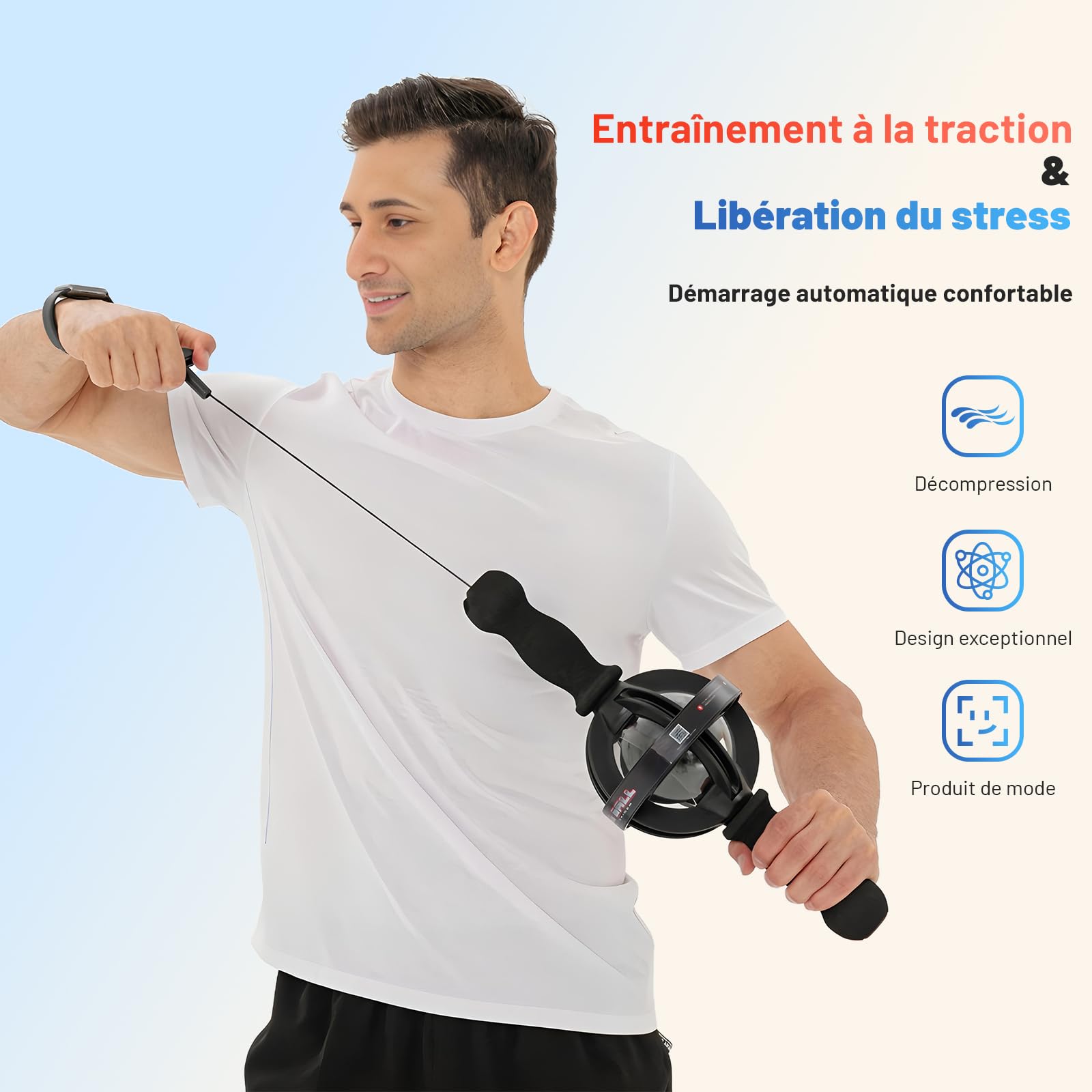 Gyro-Trainer Pro Handtrainer, double poignée, résistance de 200 kg, pour le renforcement musculaire et la force des poignets