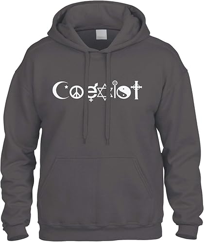 Cybertela White Coexist World Peace Religion Religious Sweatshirt Hoodie Hoody