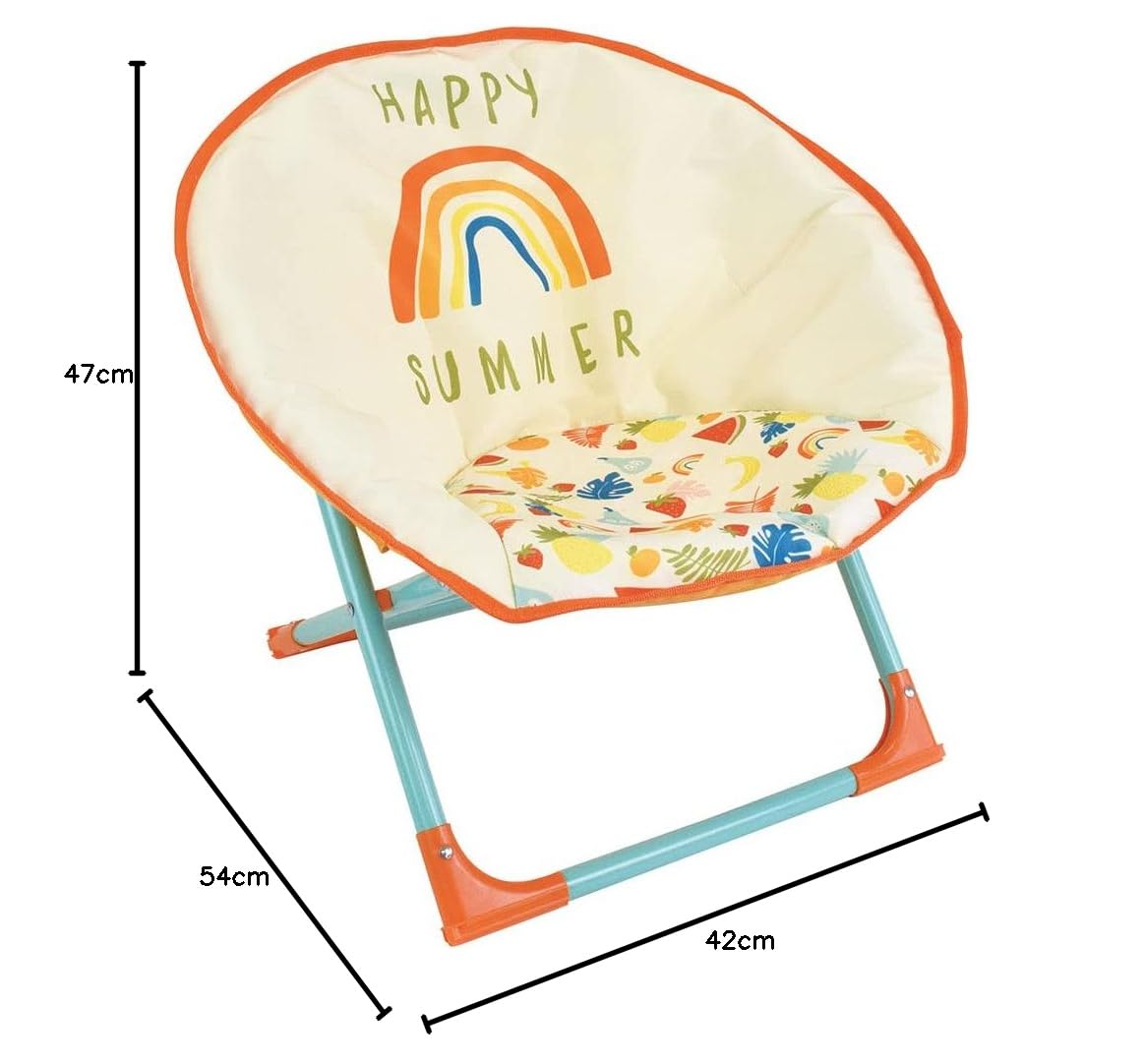 FUN HOUSE 713466 FRUITY'S Siège Lune Pliable pour Enfant H.47 X L.54 X P.42 cm