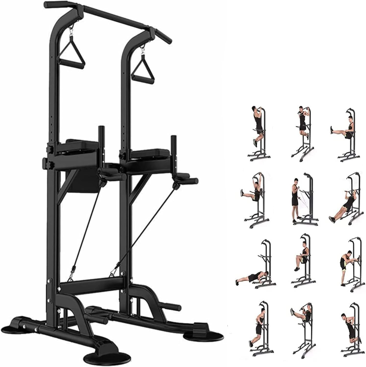 PROHIKER Power Tower Pull Up Bar Stand Adjustable Height
