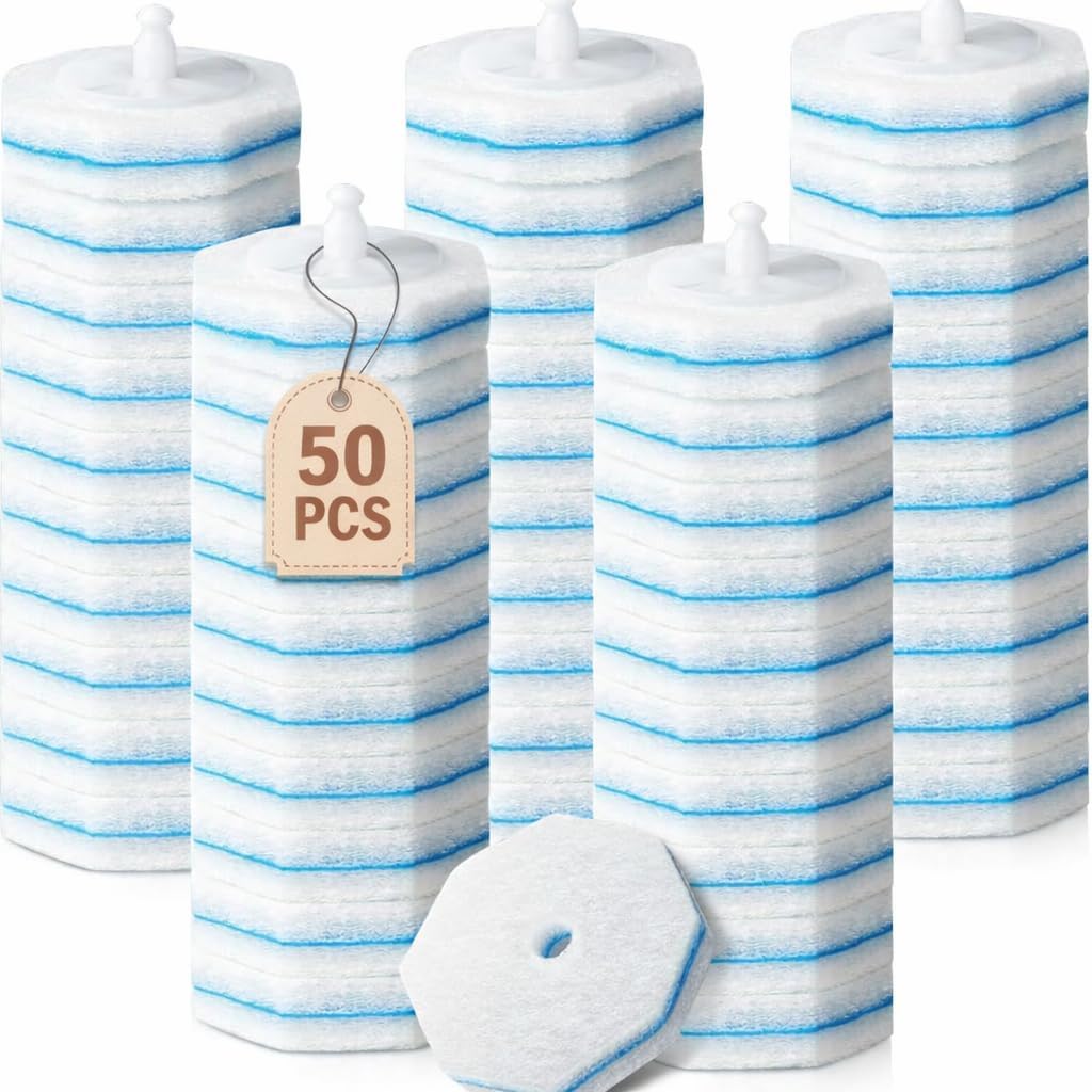 200pcs Toilet Wand Refills, Disposable Toilet Brush Refill Heads Compatible with Household Brushes Scrubbers, 3-Layer Scrubbing Pads for Quick Bathroom Toilet Bowl Cleaners Local Stock (Blue(200pcs))