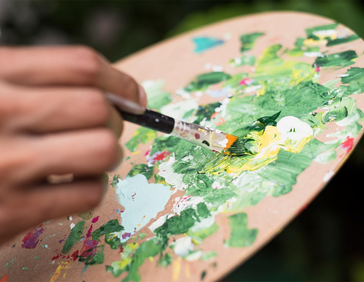 INNSPIRO Lot De 5 Pinceaux Plats à Manche Court N° 2, 4, 6, 8, 10