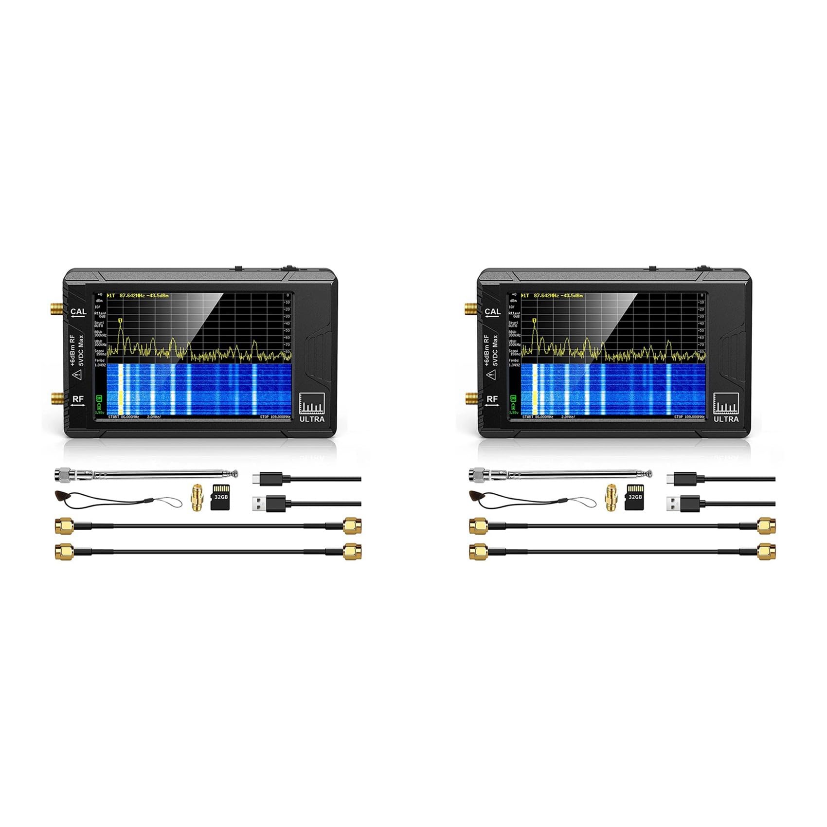 Jnchdghwa As Shown 2X Ultra 4Inch Spectrum Analyzer Handheld Tiny Sa Frequency Analyzer 100Khz-5.3Ghz Add 32Gb Card Network Tester