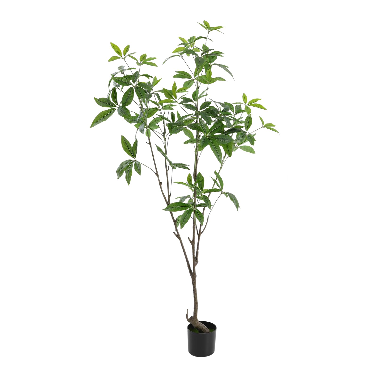 Künstliche Glückskastanie 180cm im Topf, Großer Kunstbaum Pachira Wie Echt Künstlicher Baum, Naturgetreue Deko Pflanze für Wohnzimmer, Büro & Innenbereich