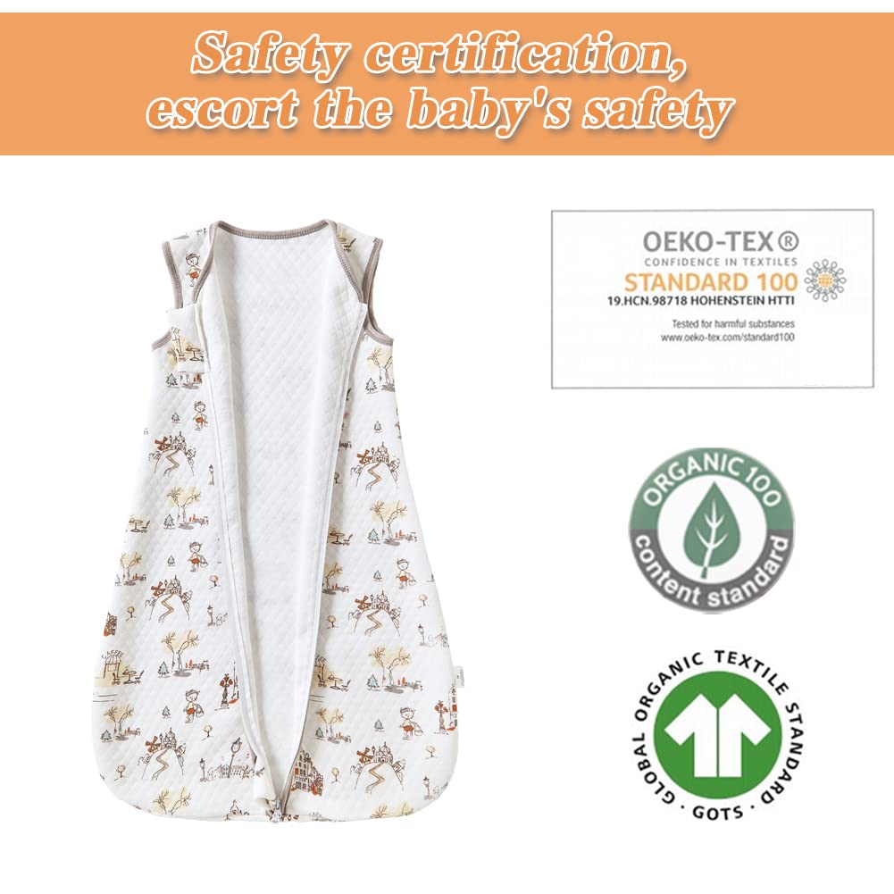 Fairy Baby Sacco Nanna per Neonati 1.0 Tog Sacco a Pelo Senza Maniche per Neonato Bambino Bambina Morbido Cotone Traspirante Swaddle
