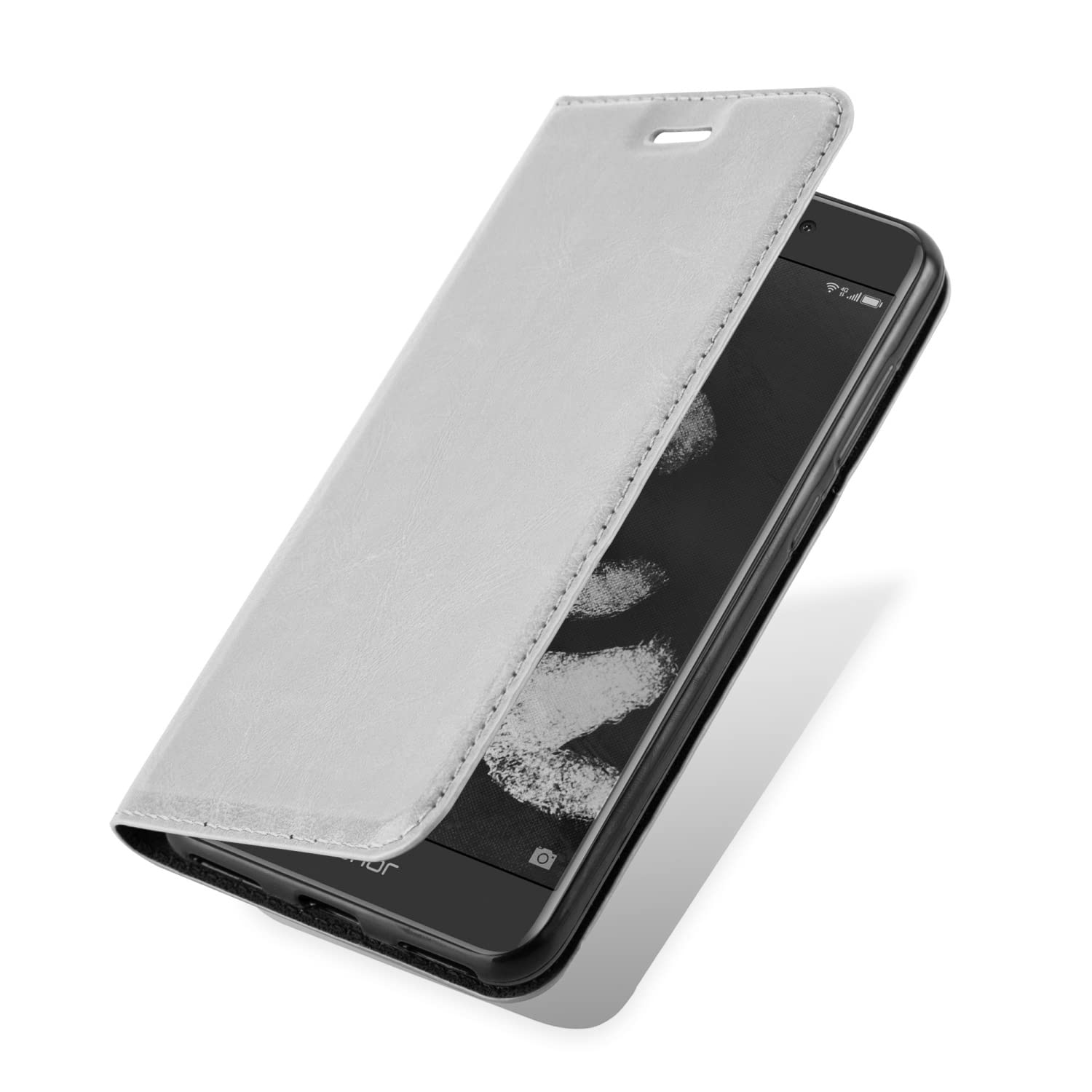 Custodia Portafoglio Per Honor 20 Pro: Cover Libro Con Slot Carte E Chiusura Magnetica, Grigio/Nero - 2
