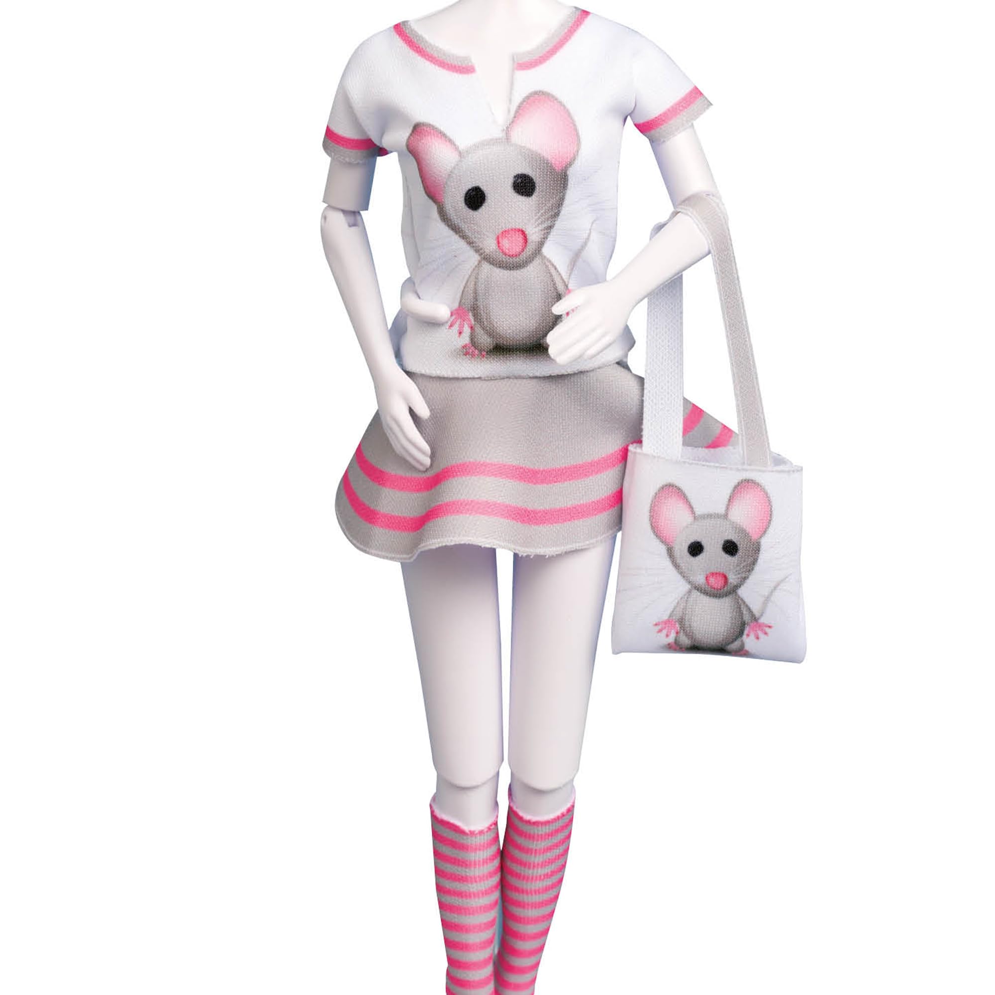Vervaco Tiny Mouse Dress Your Doll Outfit Making Set, Multi-Colour