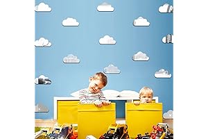 Cloud Mirrors for Wall, 3D Acrylic Mirror Wall Tiles, Self Adhesive Wall Decals