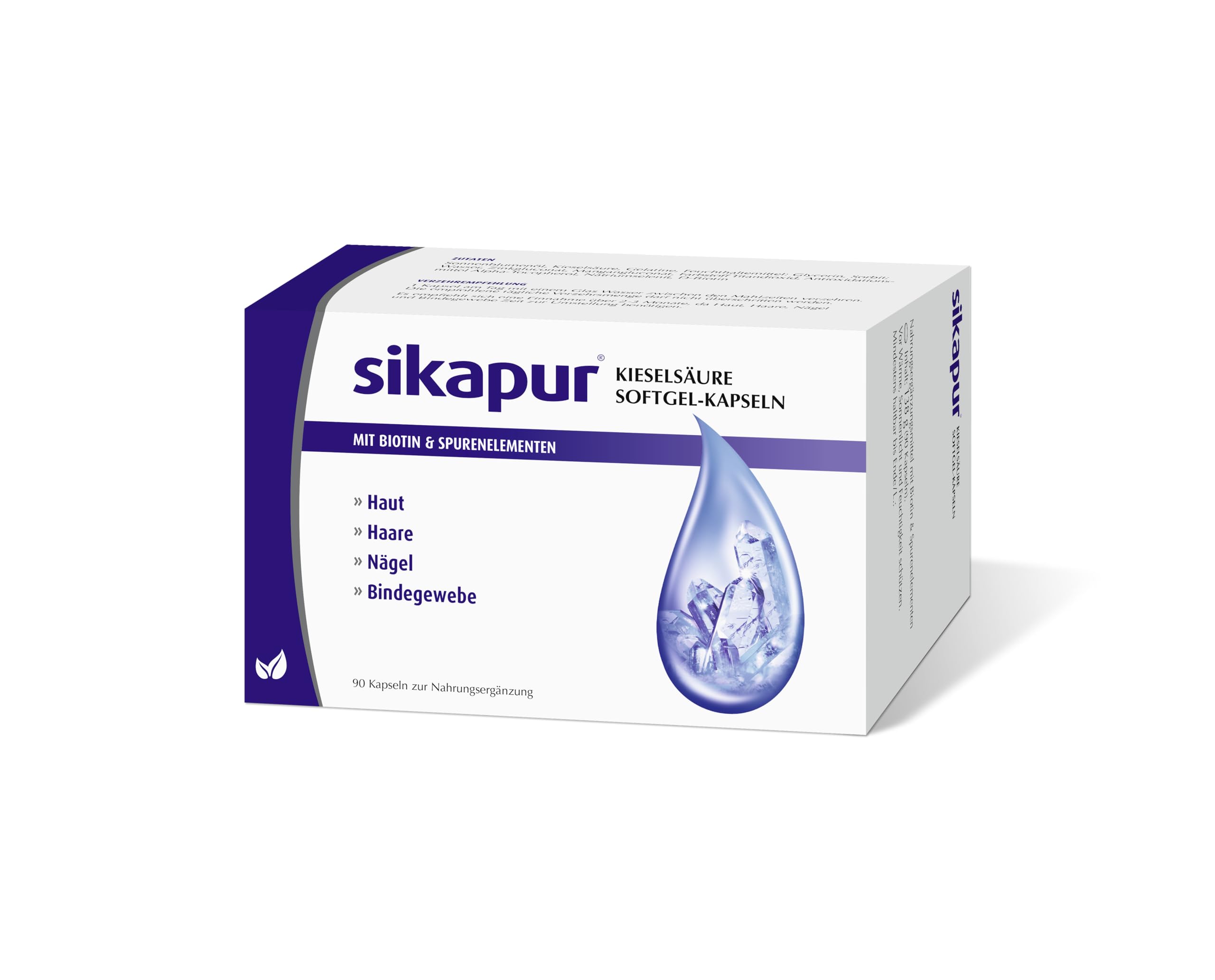 Sikapur Kieselsäure Softgel Kapseln mit Biotin,90 Stück (2er Pack)