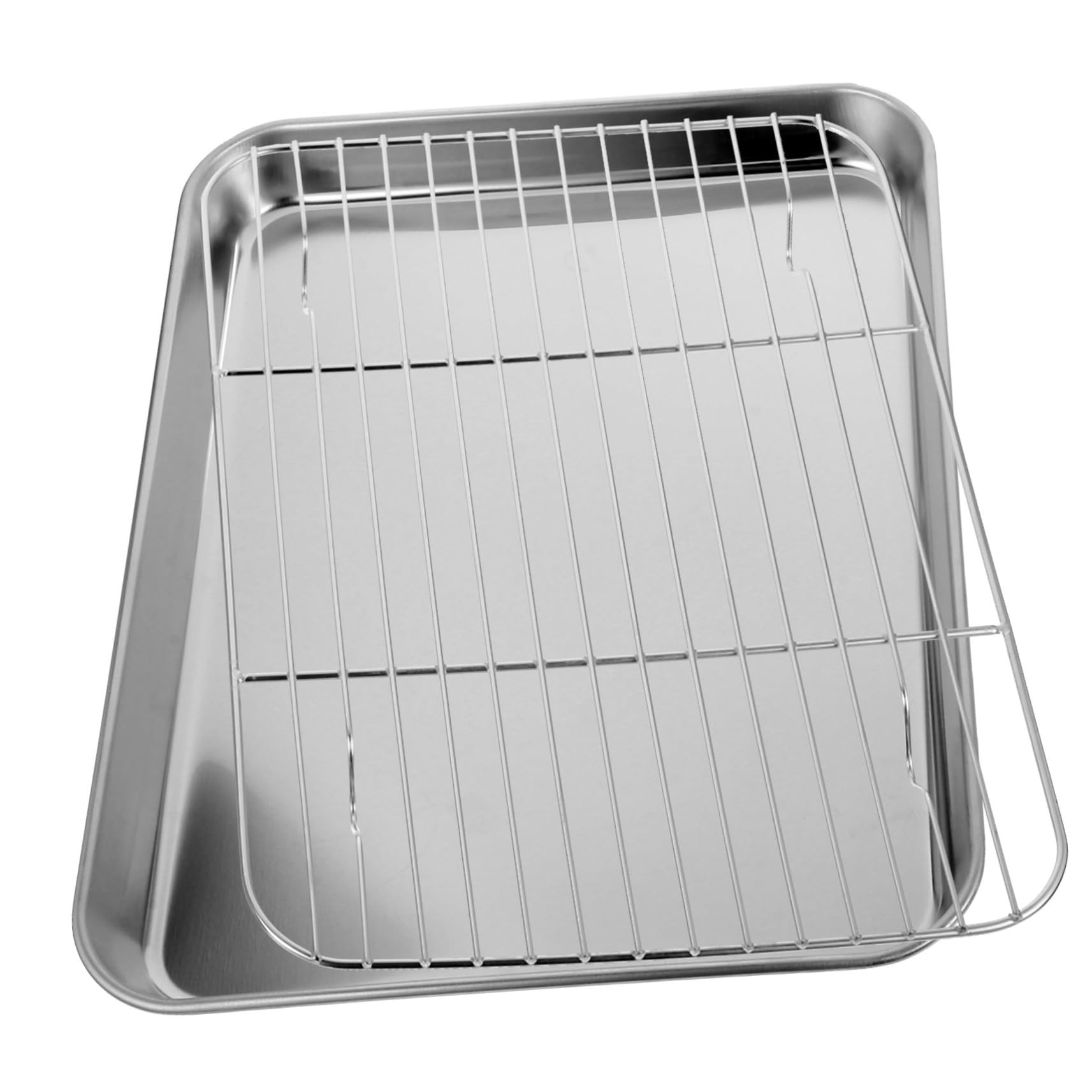 Plaque de cuisson inox avec grille lot de 2 rectangulaire