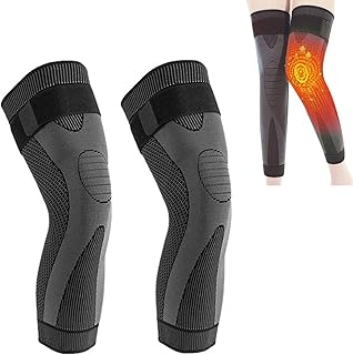 Tourmaline Acupressure Self-Heating Shaping Knee Sleeve, Wormwood Mugwort Acupuncture Socks Self-Heating Knee Brace Pads for Men Women, Knee Compression Sleeve for Knee Pain, Sports, Workout