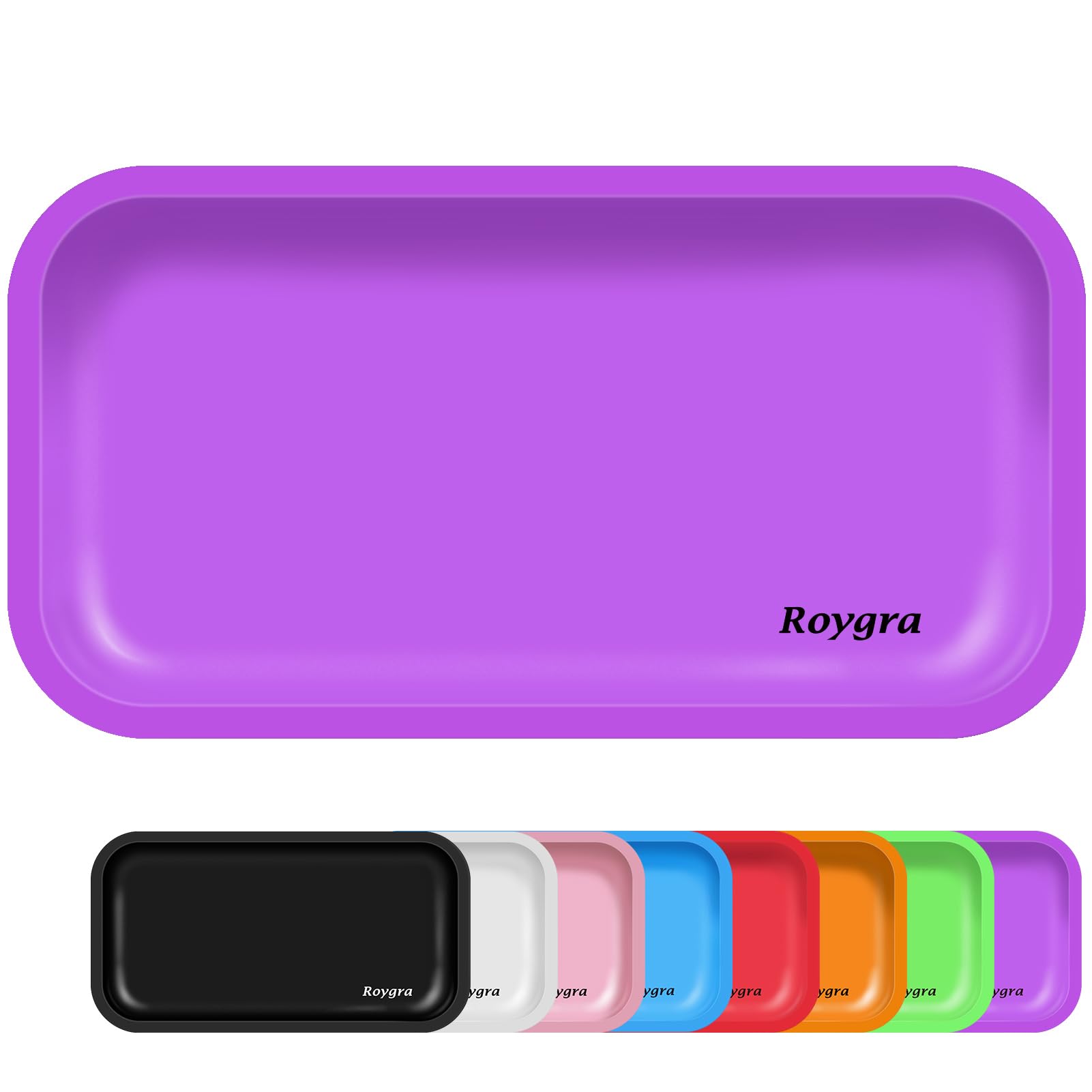 roygra Rolling Tray, Metal Decorative Display Tray, Tabletop Storage Tray