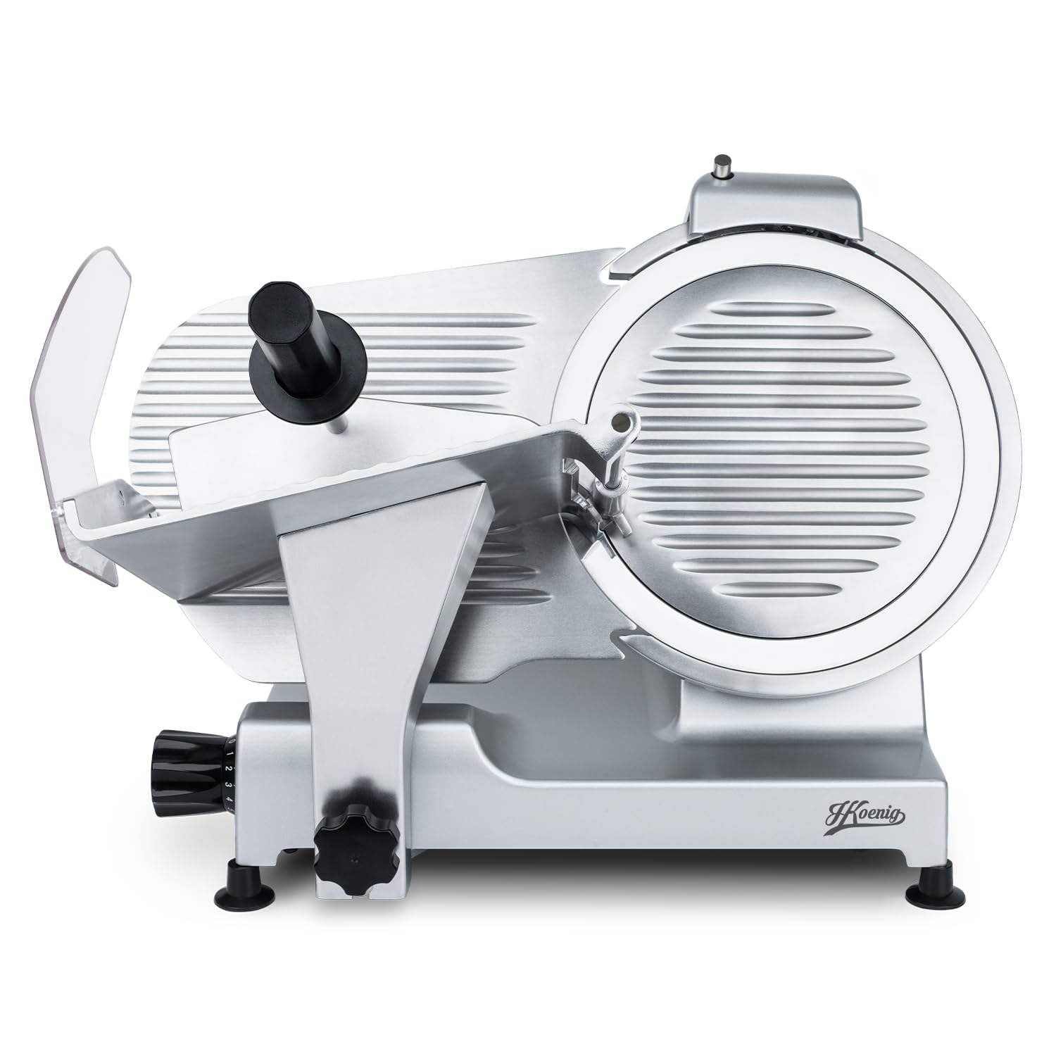 H.Koenig Affettatrice elettrica professionale MSX300, Lama made in Italy da 30cm, Affettatura di precisione, Spessore di taglio 0-15 mm, 282 giri/minuti, inox