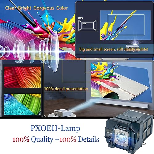 Image of ELPLP77 V13H010L77 for Epson PowerLite EB-1980WU 1985WU 1970W 1975W 4550 4650 4750W 4770W 4855WU 4950WU 4955WU G5910 HC1440 PC 1985 H543C H544C H545M H546M H563C Replacement Projector Lamp Bulb