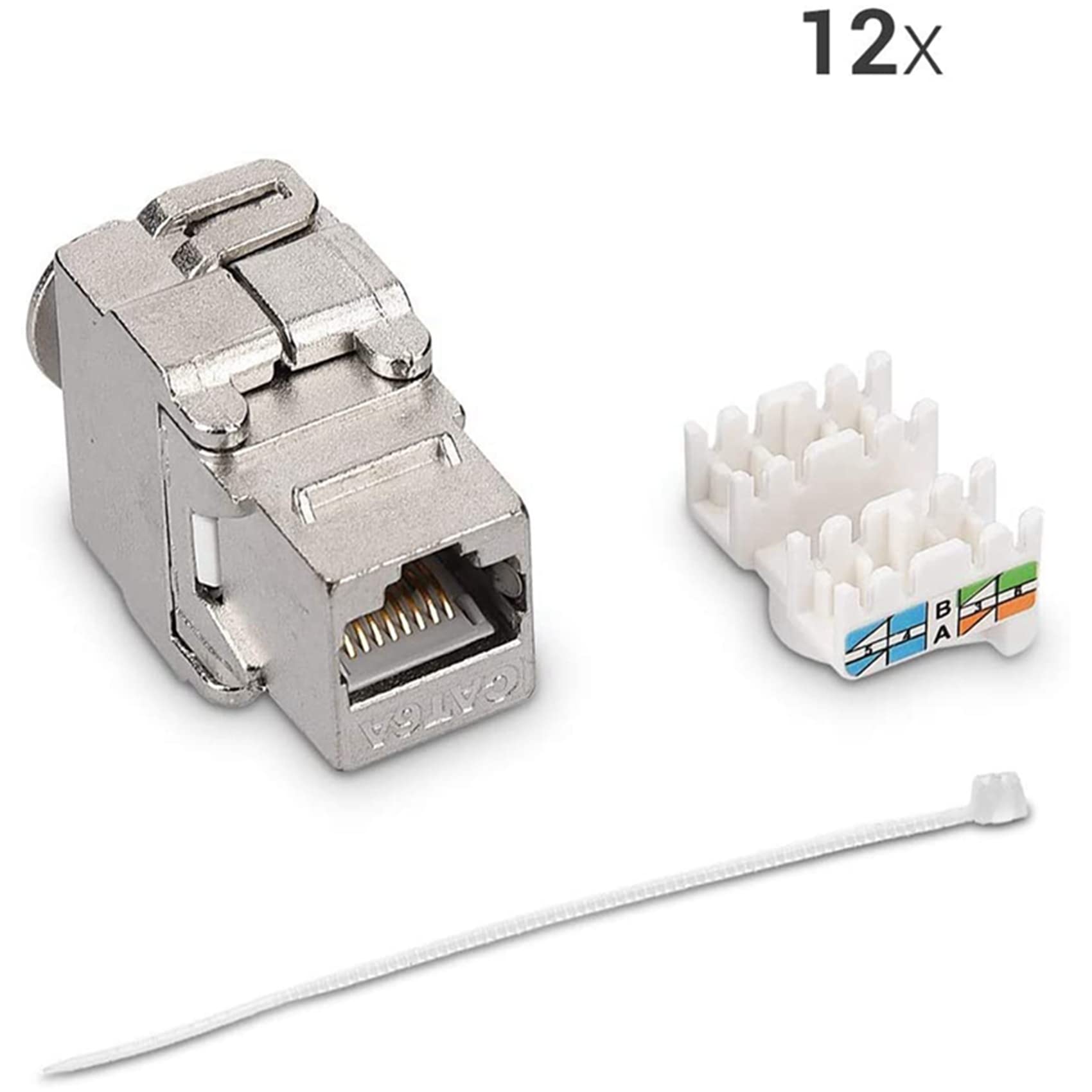 Prises RJ45 Cat6A – 24 Modules Blindés Boîtier Métal