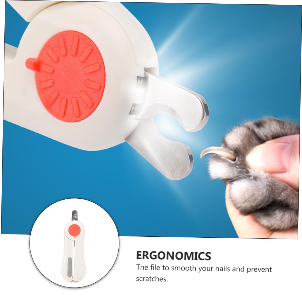 Happyyami 2pezzi Forbice per Unghie per Animali con Luce LED Design Ergonomico e Sicuro per La Manicure di Cani e Gatti Inossidabile e Colore Rosso