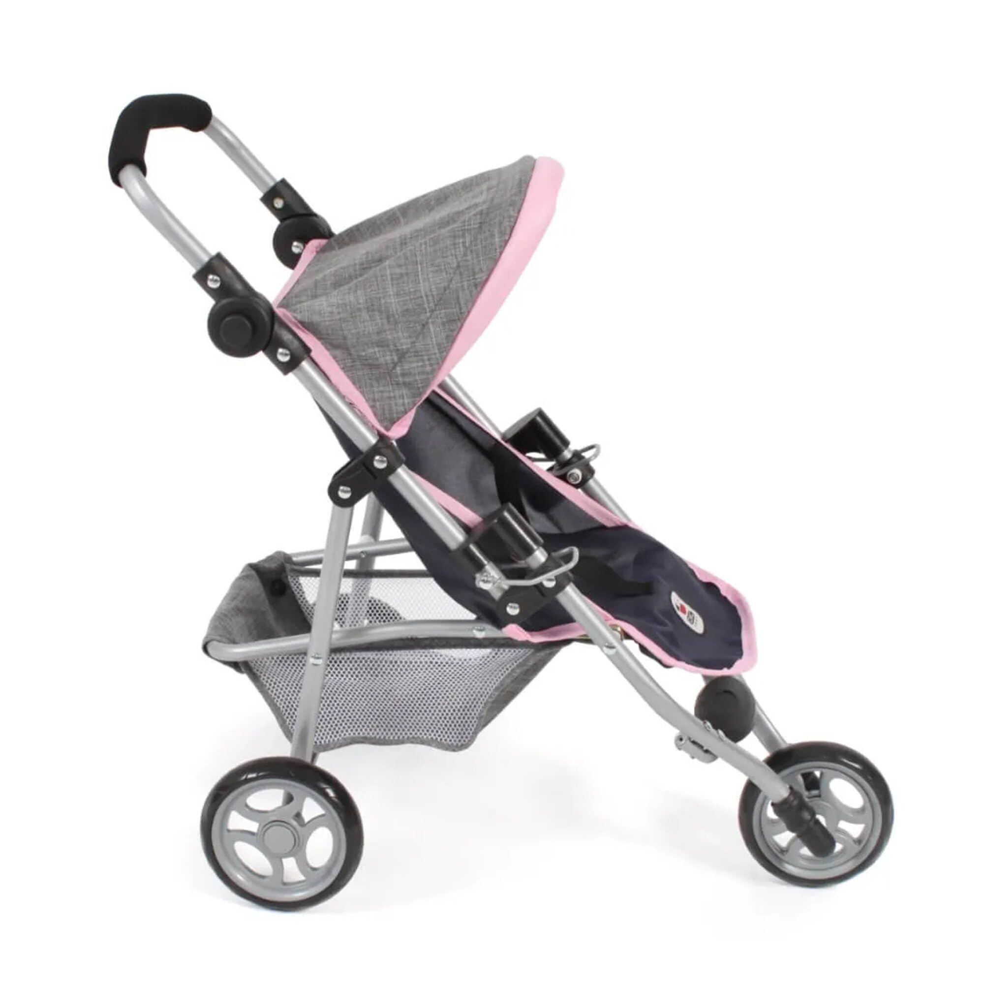 Bayer Chic 2000 - Puppenbuggy Lola, Jogging-Buggy, Puppenjogger, Puppenwagen, Melange grau, Navy, 612-26