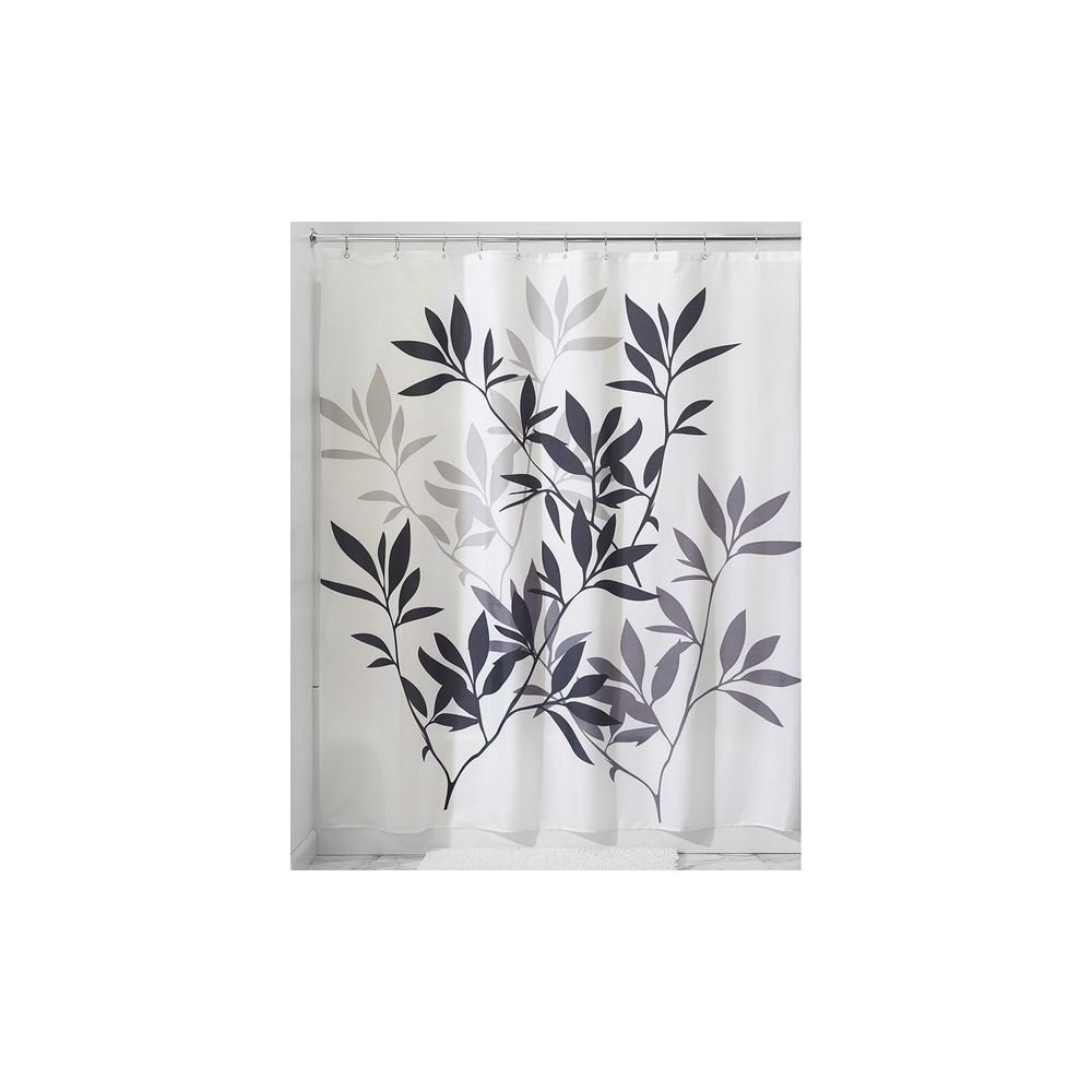 InterDesign Leaves Shower Curtain Black