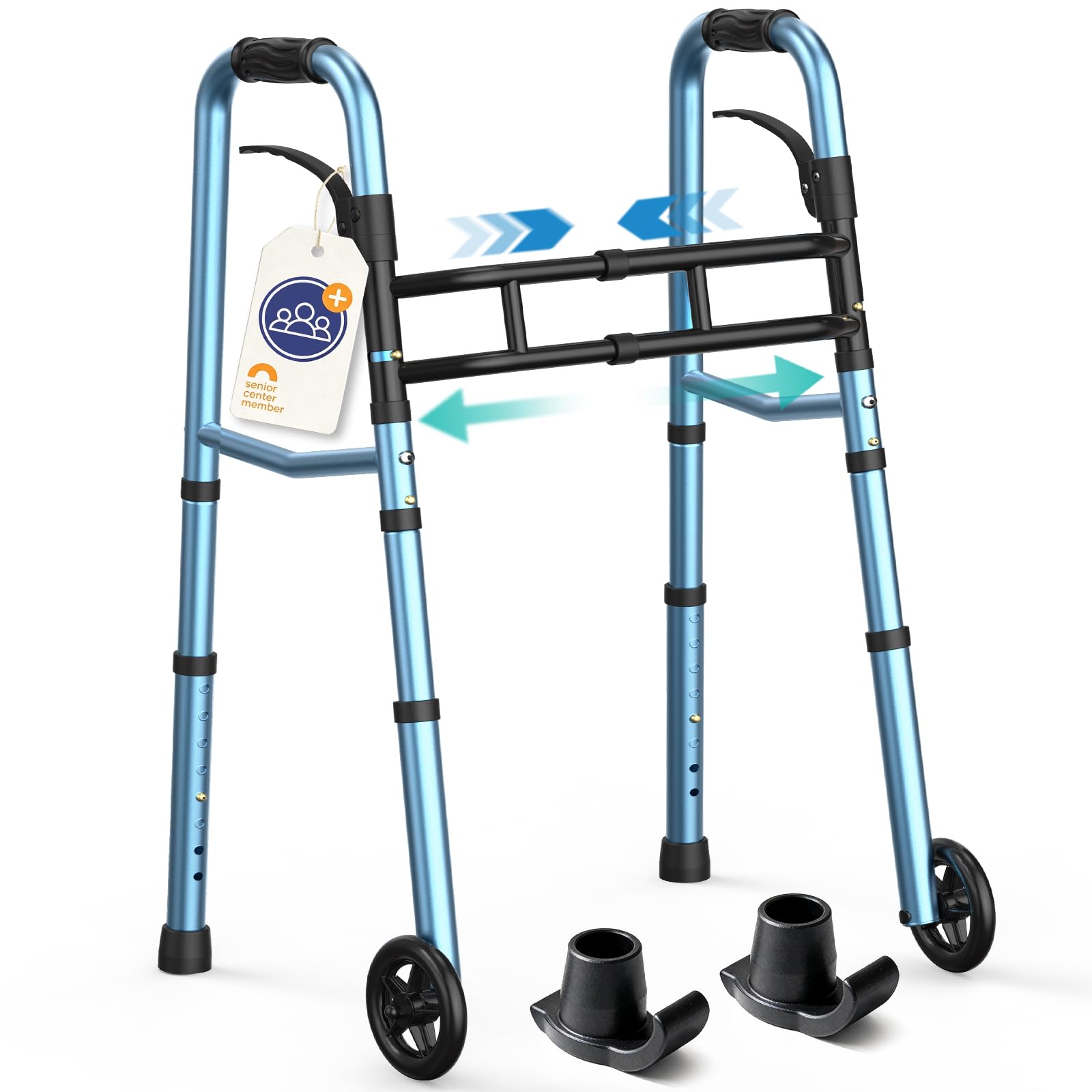 HOMENURSE Z3 Folding Walkers for Seniors w/Skis, Width & Height Adjustable — Amazon image 10