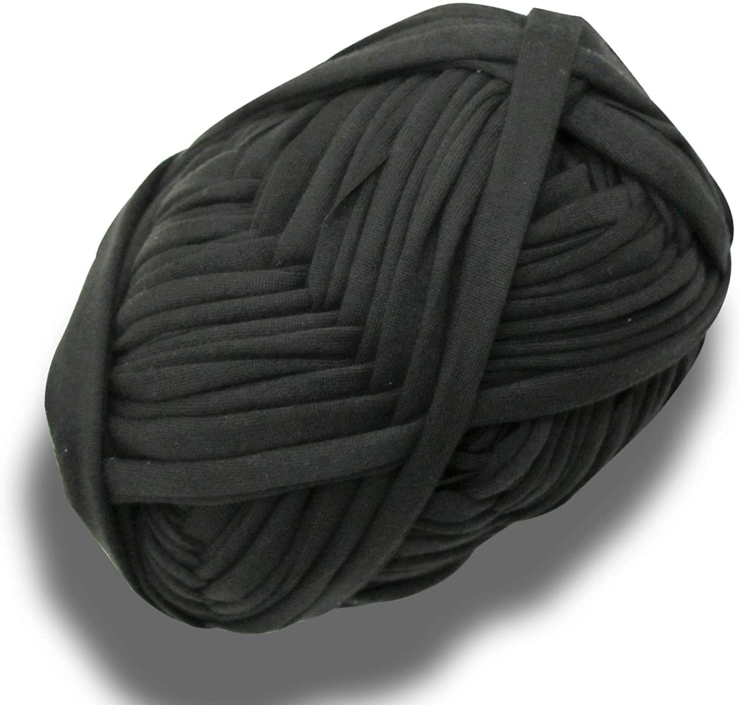 2 Pack T-Shirt Yarn Knitting Yarn Fabric Crochet Cloth Solid Color DIY Hand Craft Bag Blanket Cushion Crocheting Projects (Black)