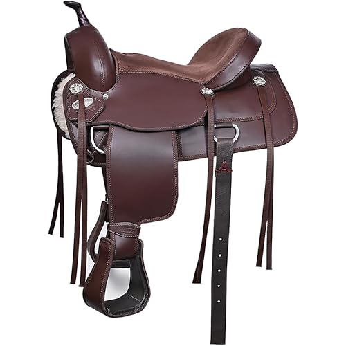 HILASON Western Horse Flex Tree Saddle Cordura Synthetic Trail Pleasure Brown