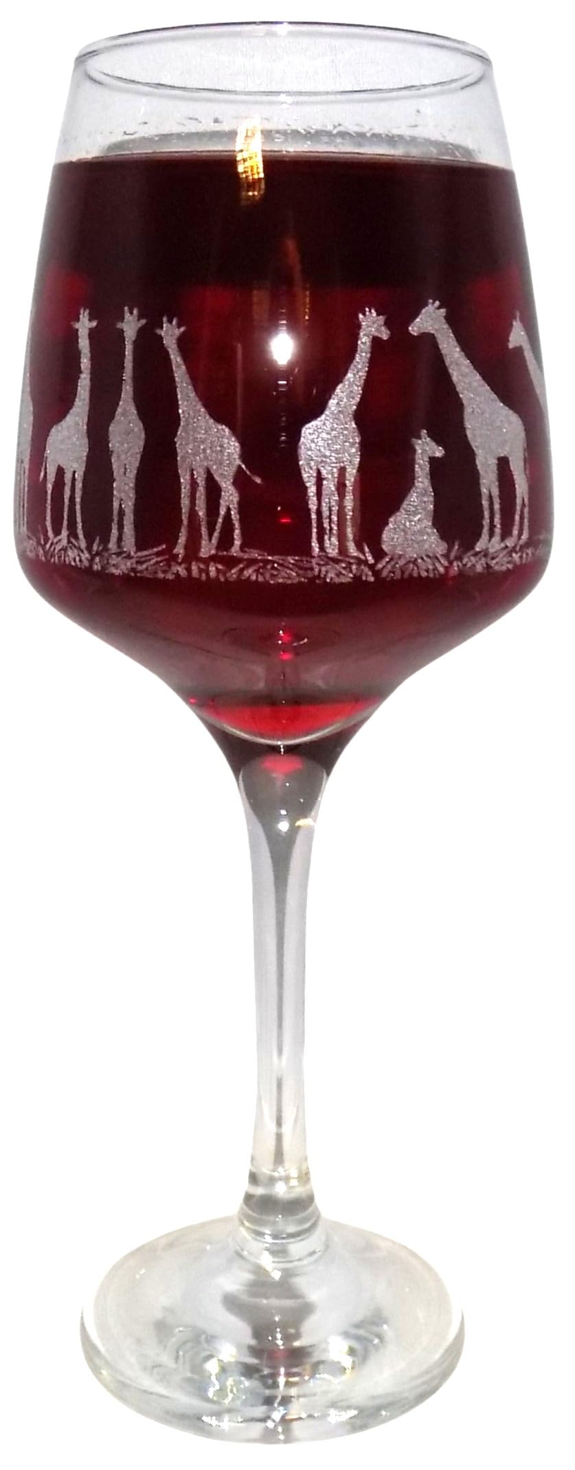 Giraffe Engraved Stemmed Wine Glass