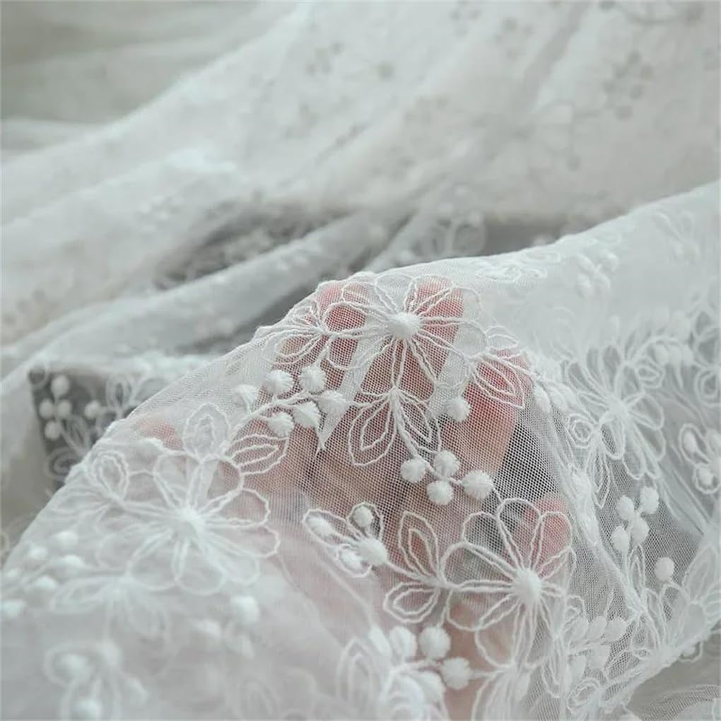 Tessuto in tulle ricamato con organza, Tessuto di pizzo ricamato a rete con fiori for abiti da sposa, abbigliamento for bambini e decorazioni for tende