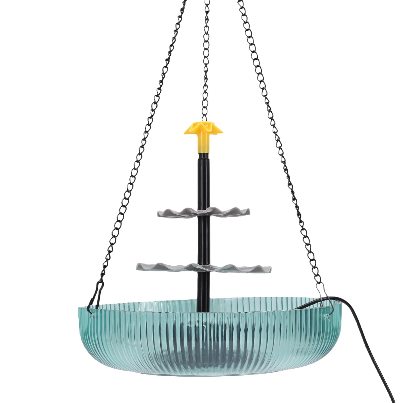 ASHATA Fuente para Baño de Aves Colgante Solar con 3 Niveles en Cascada