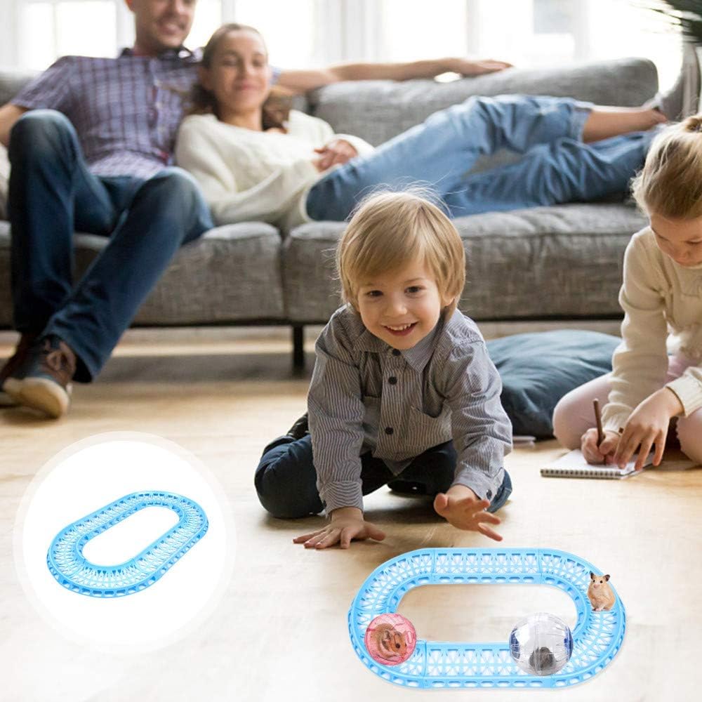 JUILE YUAN Silent Hamster Mini Running Activity Exercise Ball 4.72 inch Toy Transparent Hamster Ball Dog Special Toy Ball Small Animals Cage Accessories (Hamster Ball Track)