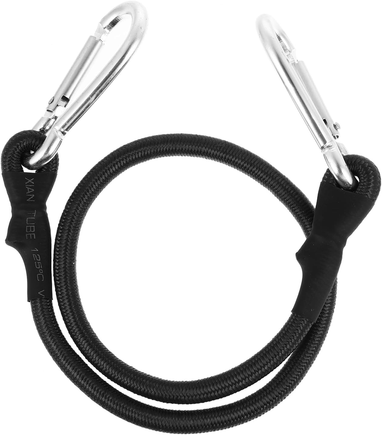 6pcs 8mm Elastic Bungee Cord Straps with Carabiner Hooks 60cm Adjustable Cargo Tie-Downs for Outdoor Camping, Luggage Securing, and Tent Fastening Random Color