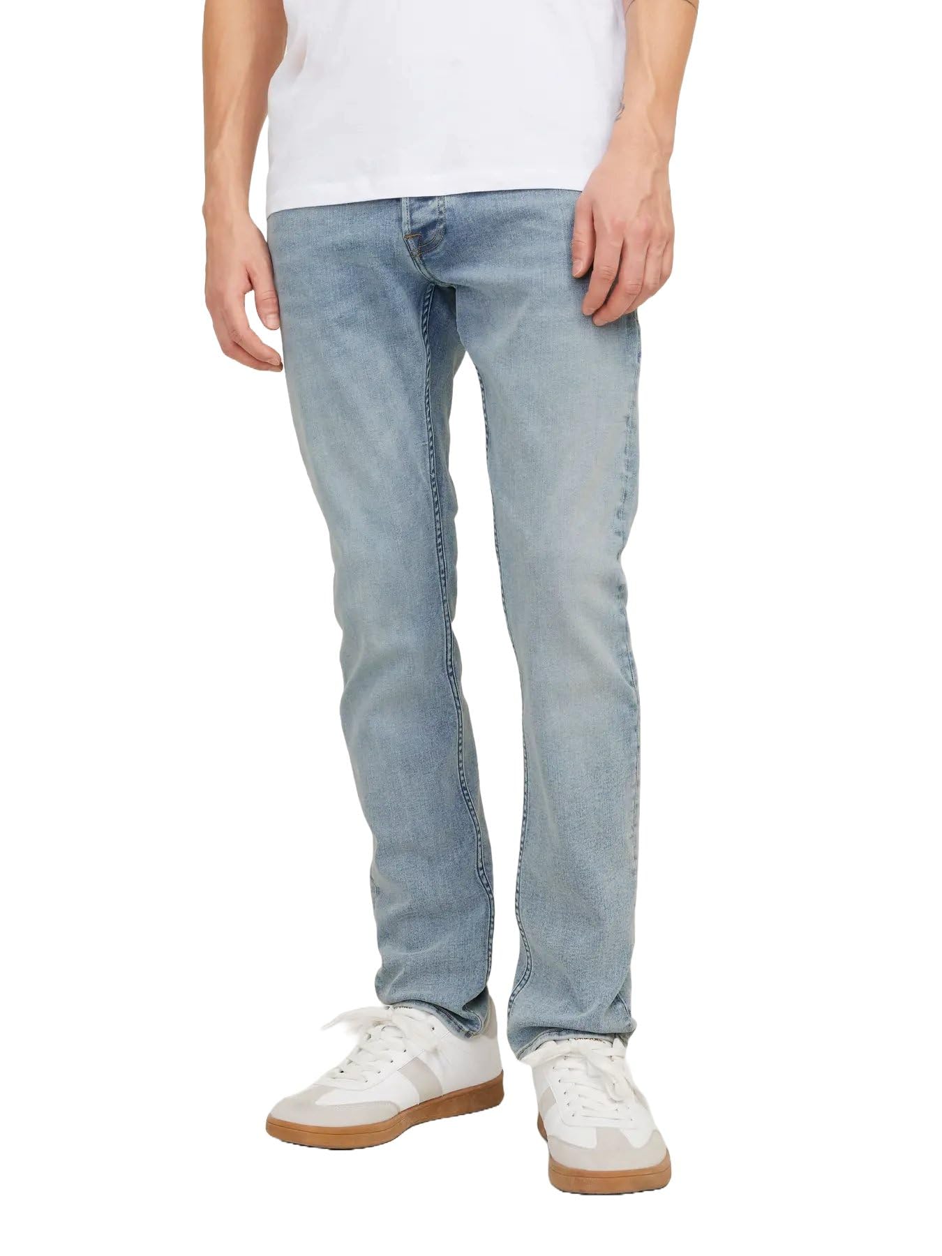 JACK & JONES Glenn Original 774 Slim Fit Jeans-W28-32L (Washed Blue)