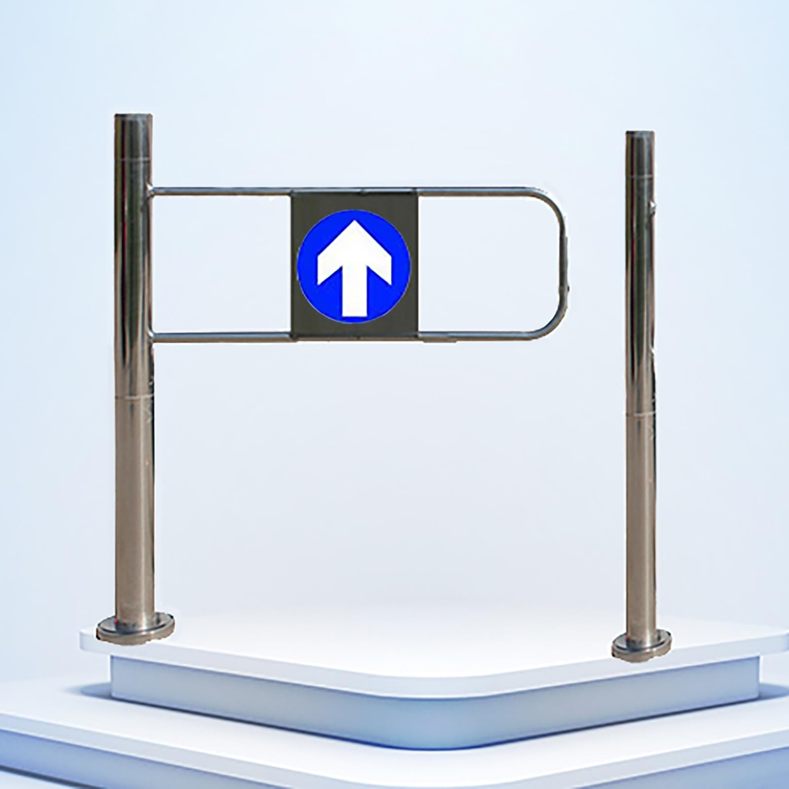 Aioneer Entrance Swing Gate With Spring-Loaded Automatic Closure, 90° Opening Pedestrian Gate, Stainless Steel Barricade-Left-100cm/39.4in