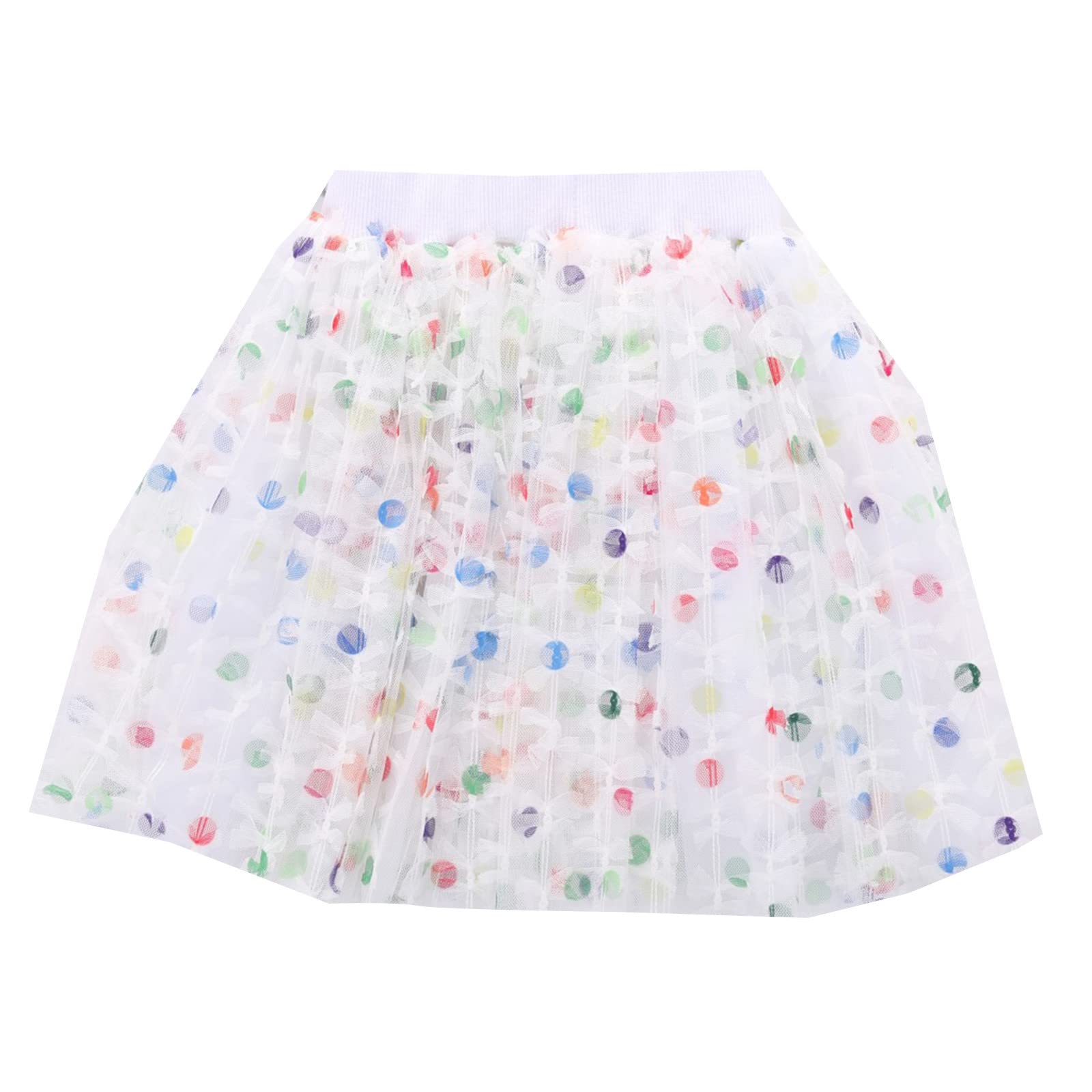 Little Girl Tutu Skirt Baby Toddler Girl Polka Dots Layered Tulle Skirt Dance Birthday Carnival (Blue, 12-18 Months)